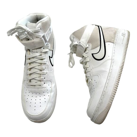 Nike Air Force 1 High White Vast Grey Black Men’s Size 12 Sneakers - Picture 1 of 11